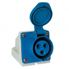 Βιομηχανική Πρίζα Θηλυκή 16A 3P 230V Μπλέ IP44